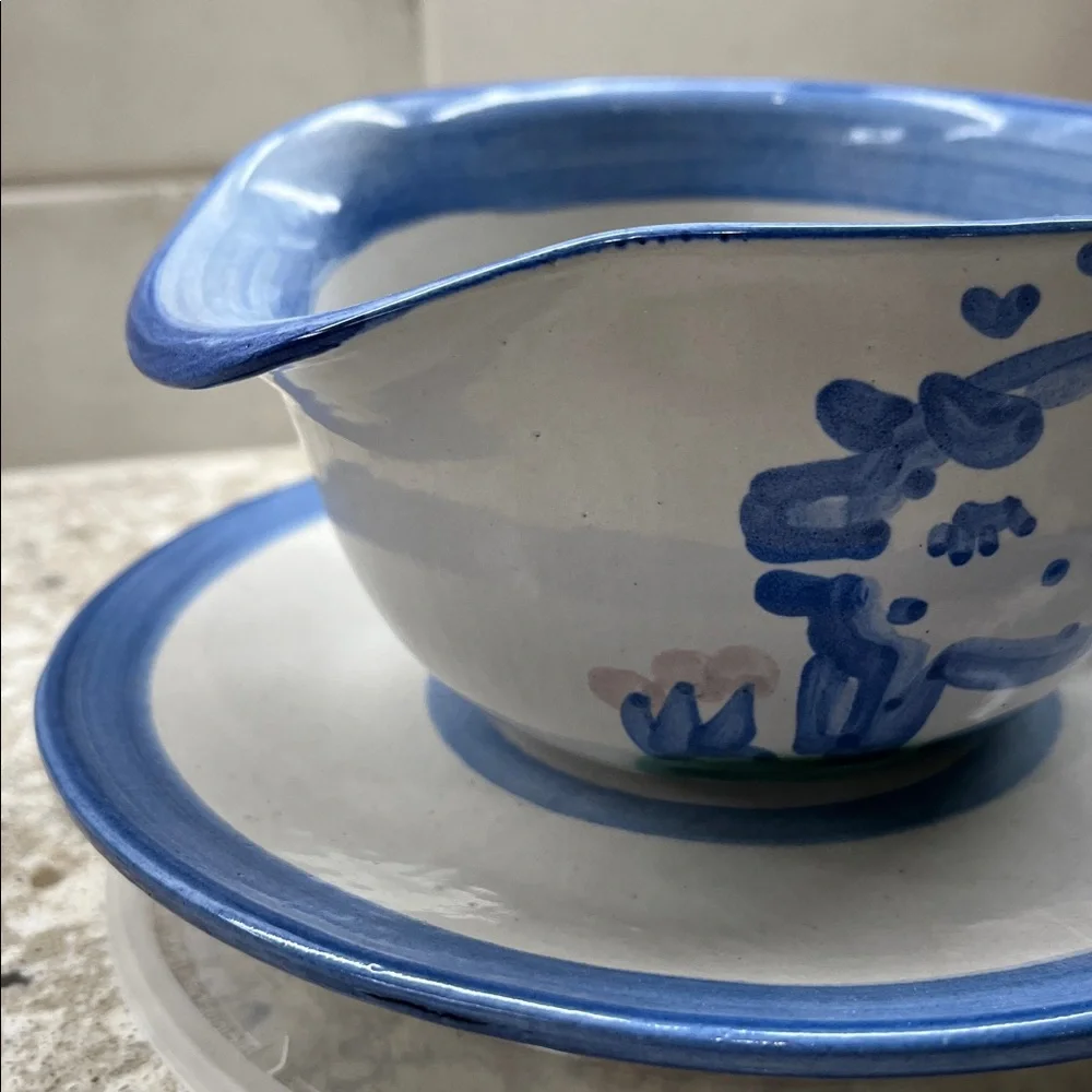 M A Hadley Salad Dessert Plate paired with Pig Open Sauce Gravy Boat - Picture 9 of 12